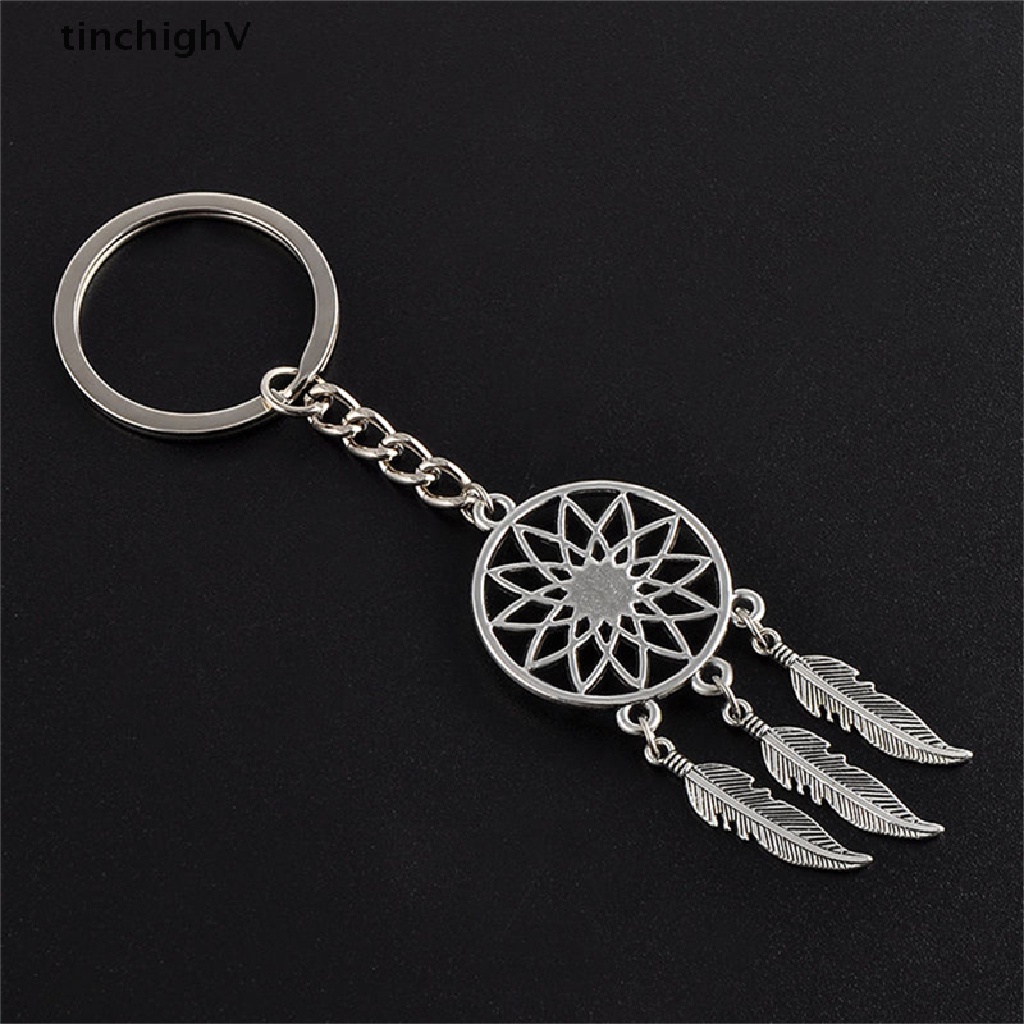 [TinchighV] Móc Khóa Hình Lưới Giấc Mơ Dream Catcher Tua Rua Bằng Kim Loại Màu Bạc