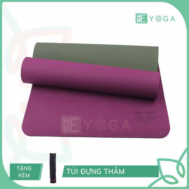 [HCM - Tặng kèm túi] Thảm Tập Yoga - Gym TPE 2 lớp dày 8ly. Thảm Yoga Mềm Mại - Êm Ái