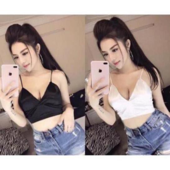 Áo Bra Lụa Phi Bóng 8 Nấc Cài Siêu Hot,.