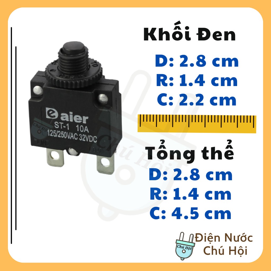 Công Tắc bảo vệ quá nhiệt quá tải Relay nhiệt 10A 15A 20A Điện nước chú Hội