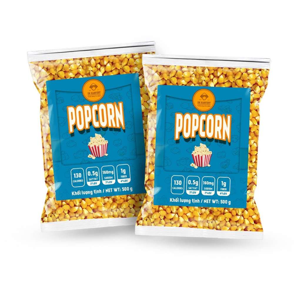 Combo Tiết Kiệm - 2 Túi Bắp Nổ - Ngô nổ Hình Nấm DK HARVEST (Dùng làm bắp rang bơ) POPCORN - Khối Lượng 1kg