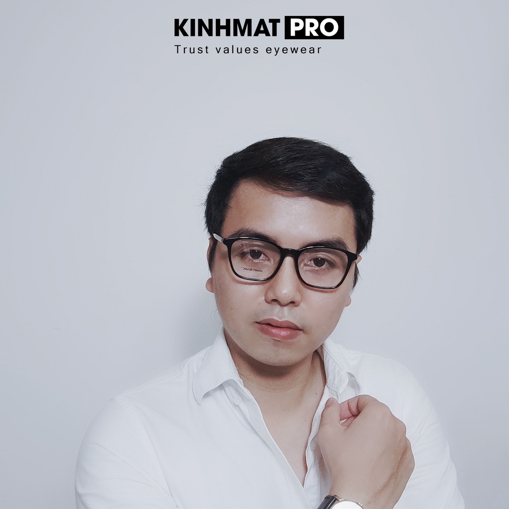 Gọng kính cận nhựa acetate lõi hợp kim cao cấp Mont blance Kính mắt Pro