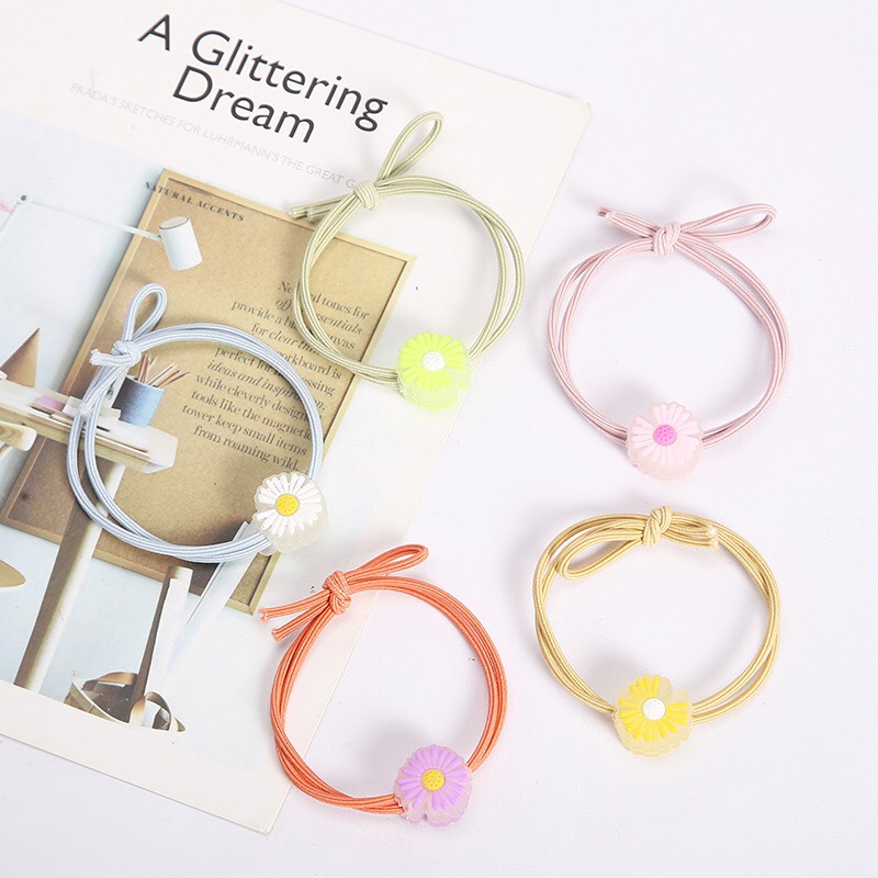 Dây thun cột tóc hoa cúc phát sáng, dây cột tóc phát phát nhỏ xinh Shophoa