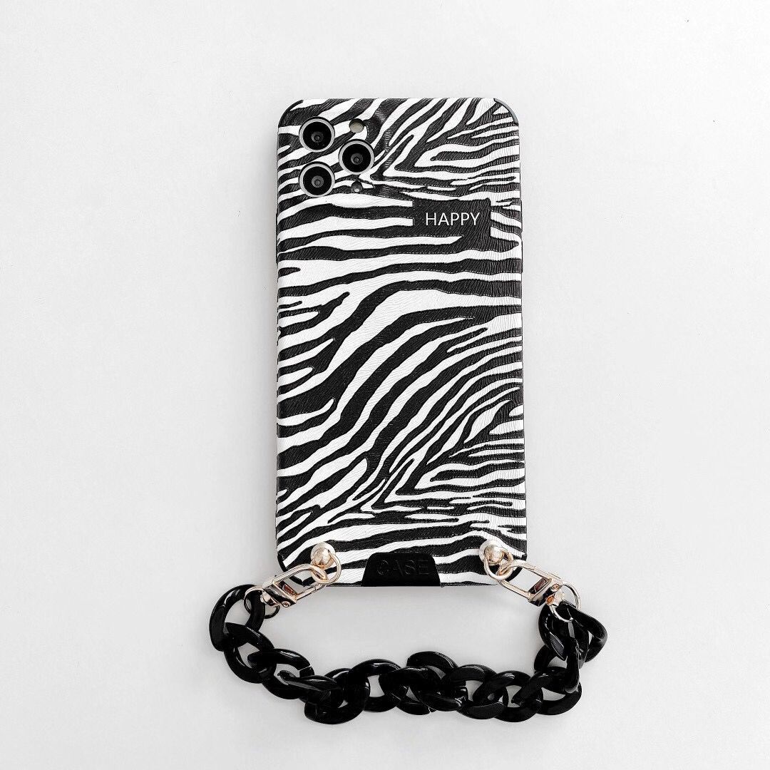 Ốp điện thoại mềm họa tiết ngựa vằn/da báo kèm chuỗi dây cho IPhone 12pro Max 11 pro Max X XS XR XSMAX 7 8 Plus | BigBuy360 - bigbuy360.vn