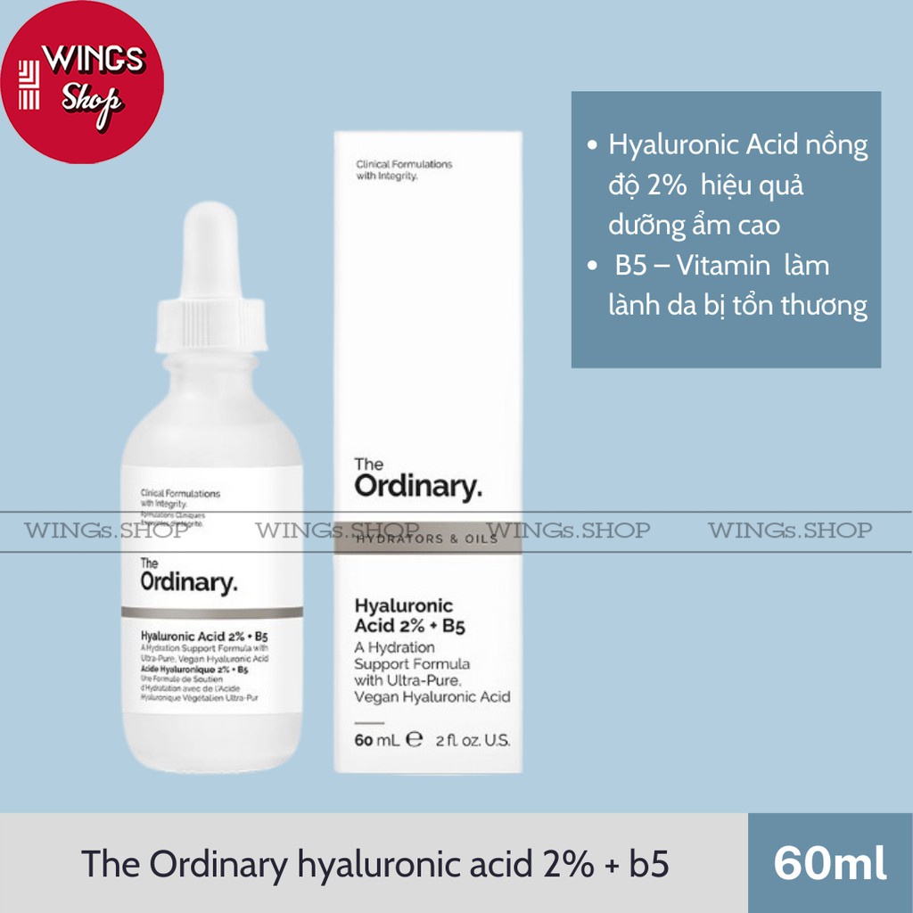 Tinh Chất Cấp Ẩm Hồi Phục The Ordinary Hyaluronic Acid 2% + B5 | Hàng Chính Hãng