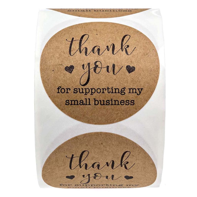 Set 500 Miếng Dán Chữ Thank You For Supporting My Business Stickers Scrapbook