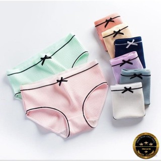 Quần lót nữ cotton gắn nơ gân tăm mềm mại, dễ chịu, kháng khuẩn hàng đẹp