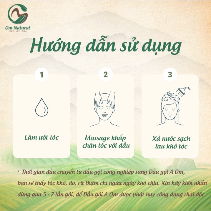 Dầu Gội Bồ Kết Thảo Dược Giảm Rụng Tóc, Suôn mượt A OM 330ml