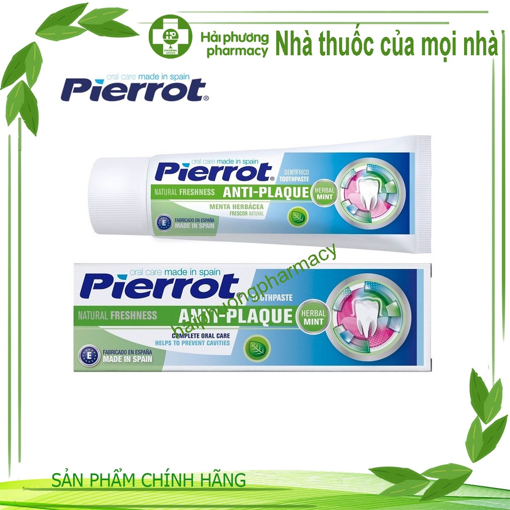 Kem đánh răng Pierrot chống hình thành mảng bám 75ML