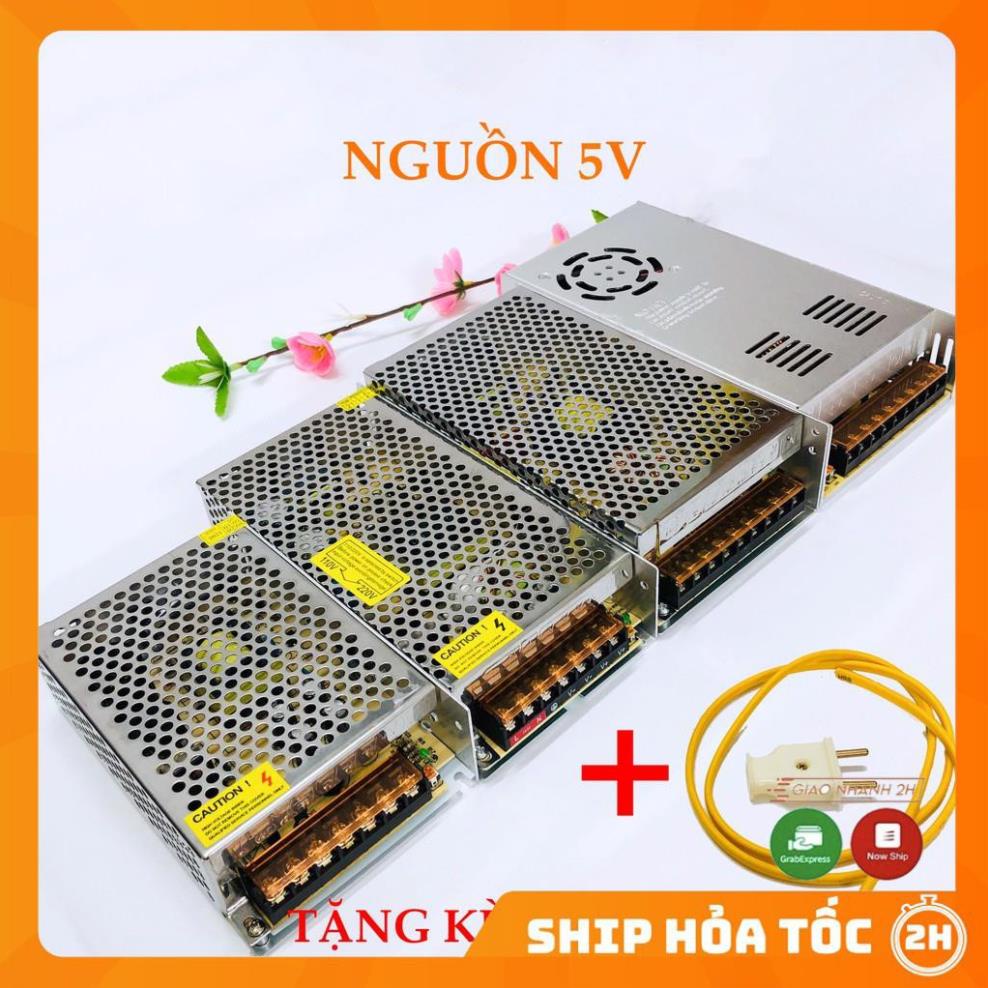 Nguồn tổ ong - Nguồn 5v 60a-40a-20a-10a dùng cho Led, thiết bị điện 5v tặng kèm dây nguồn