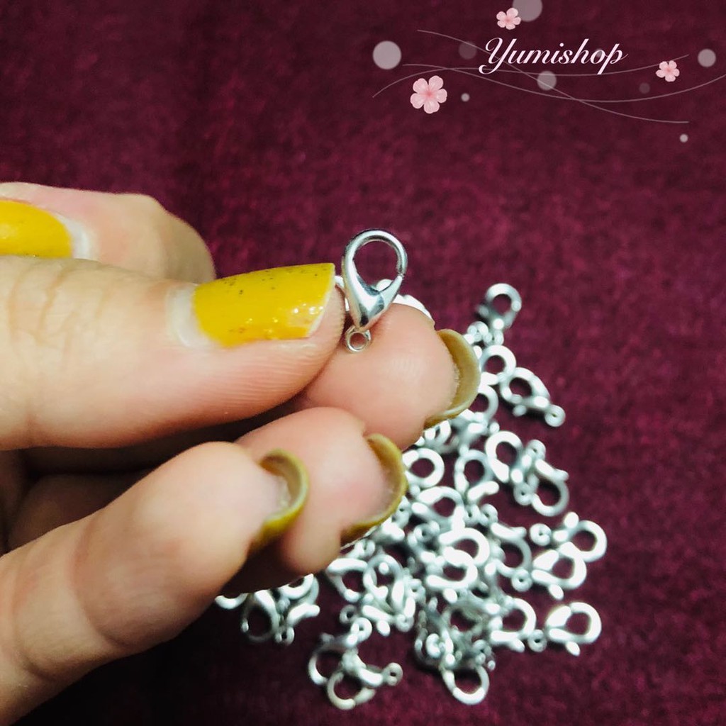 Set 20 Móc Càng Cua Handmade Màu Bạc Size 12mm Dùng Làm Móc Khoá Móc Dây Chuyền Vòng Tay