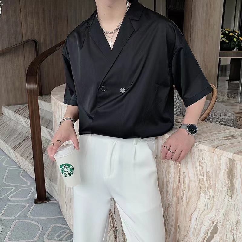 áo sơ mi nam lụa trẻ tuổi áo sơ mi form rộng phong cách Hàn Quốc áo khoác sơ mi đen trắng chất đũi cao cấp áo sơ mi nữ áo sơ mi nam form rộng tiếng Nhật áo dài tay áo sơ mi lụa nam dài tay