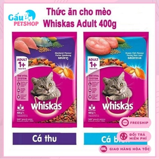 Thức ăn hạt cho mèo lớn Whiskas 400gr vị cá thu/ cá biển