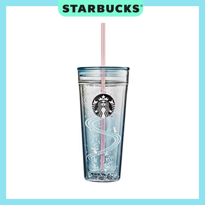 Quà tặng tuổi tý ly thuỷ tinh Starbucks 2 lớp chú chuột Dung tích 590ml