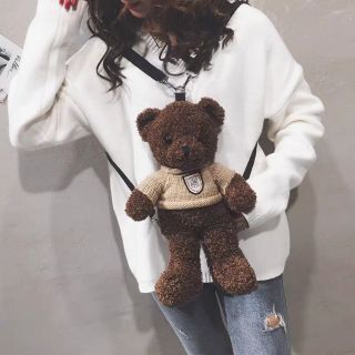 [ order] Balo gấu Teddy màu nâu sậm/kem