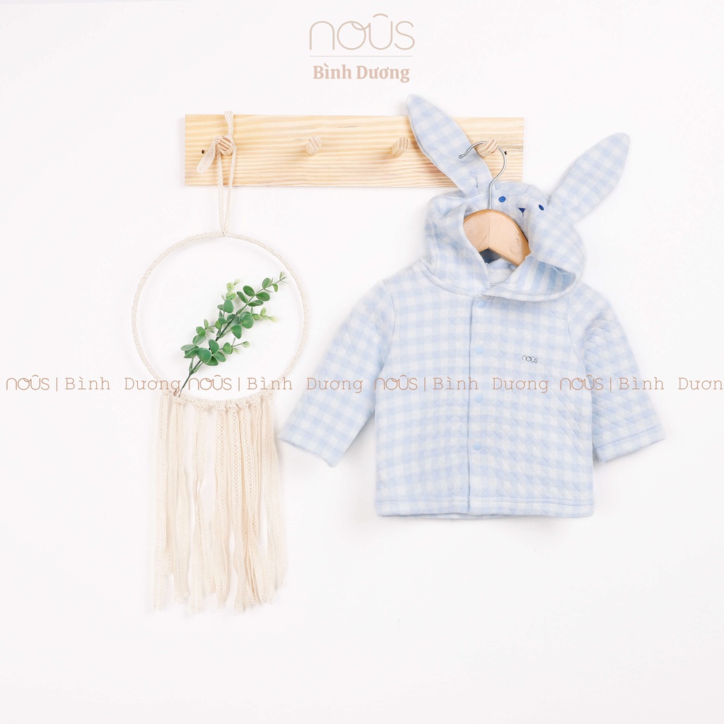 Áo khoác Nous xanh tai thỏ size 3 đến 24 tháng - Nu Choux siêu ấm - Nous Bình Dương - Bipbipstore