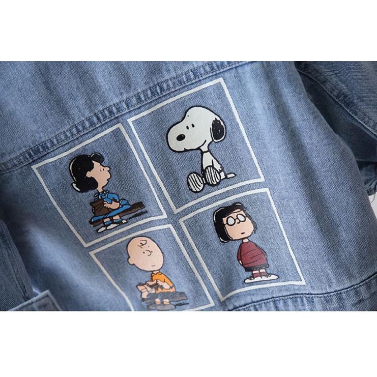 Áo khoác bò cho bé gái - trai, áo khoác jean bé trai, gái hoạt hình Snoopy cho bé từ 10-25kg -Mẫu mới nhất cực dễ thương