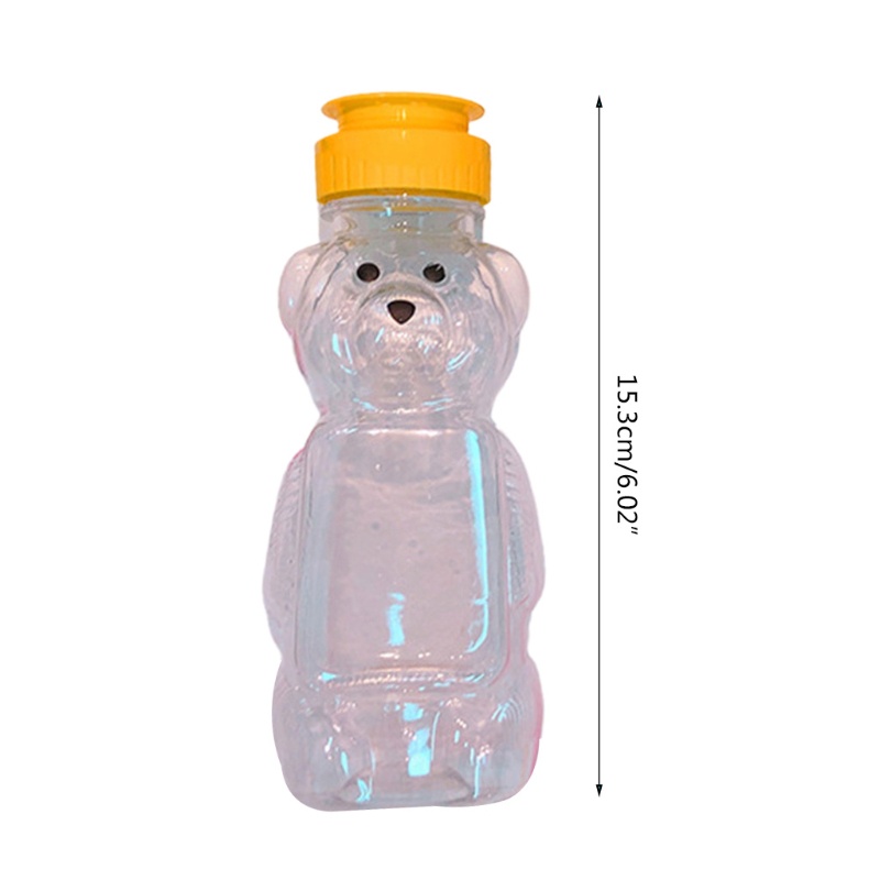 Bình đựng nước hình gấu hoạt hình đáng yêu có nắp và ống hút tái sử dụng 250ml