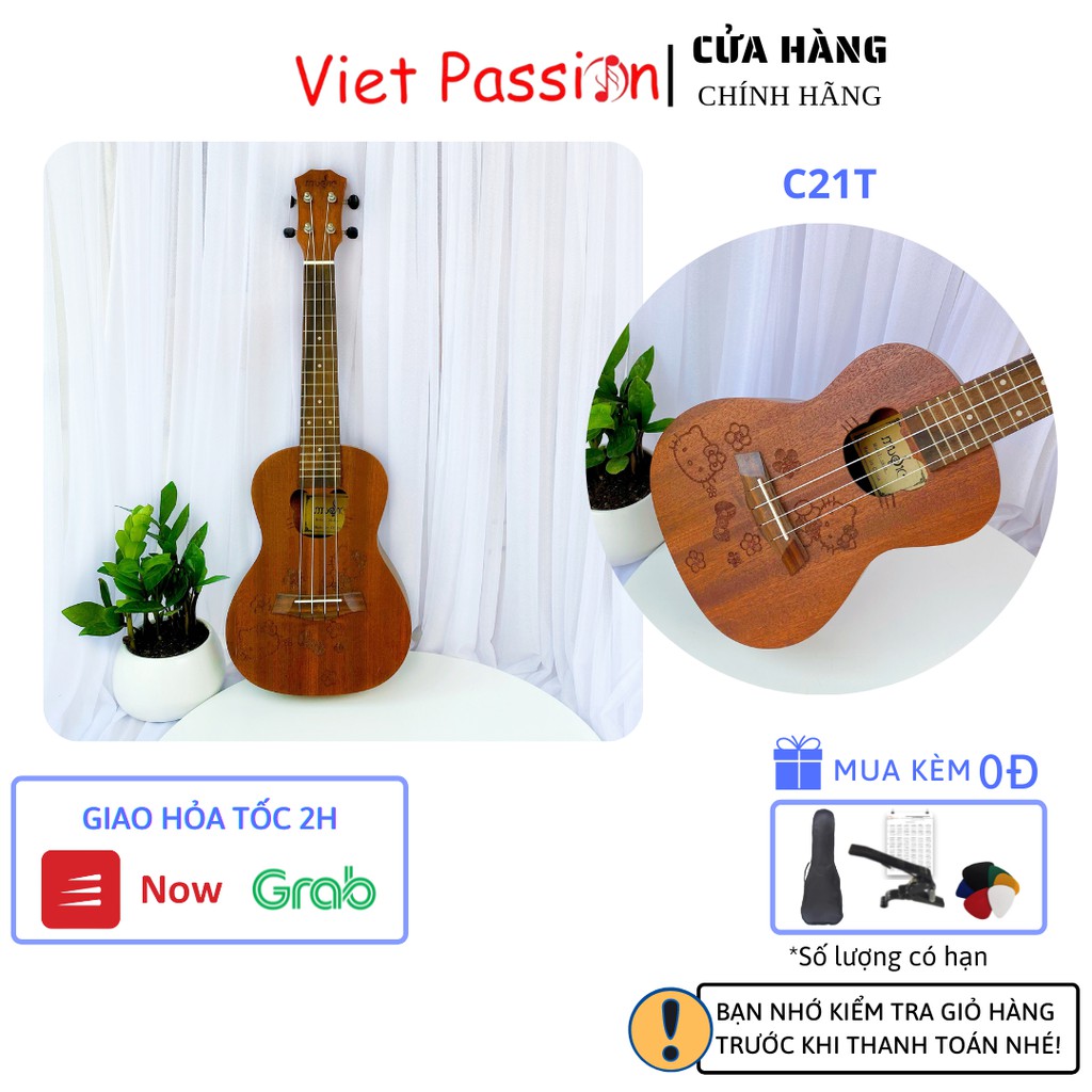 Đàn ukulele concert AS8D Viet Passion 23 inch gỗ mộc viền tròn khóa đúc giá rẻ cho bạn mới bắt đầu tập chơi