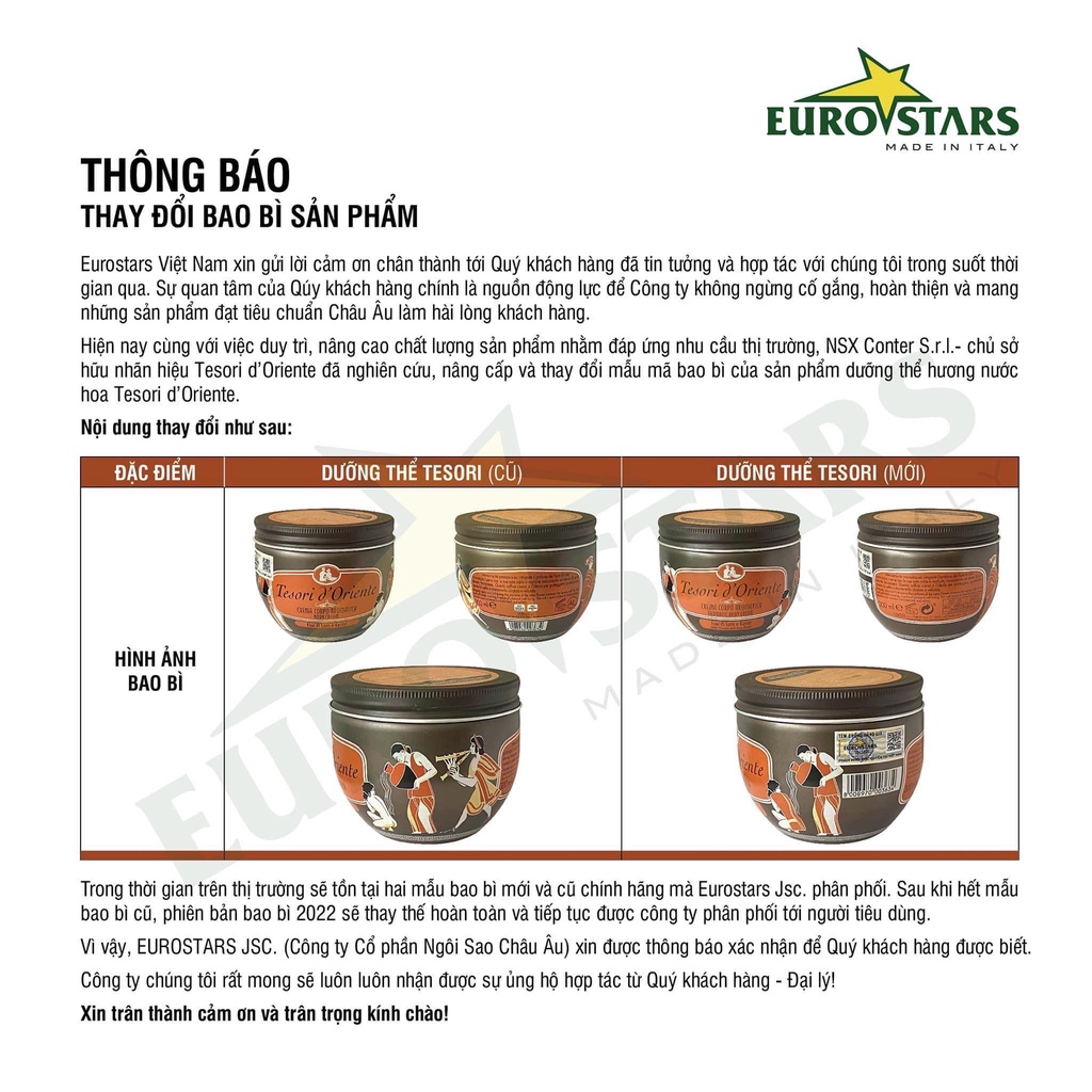 Kem Dưỡng Thể Nước Hoa Dưỡng Thể Tesori D'oriente Ý Chính Hãng 300ml | BigBuy360 - bigbuy360.vn