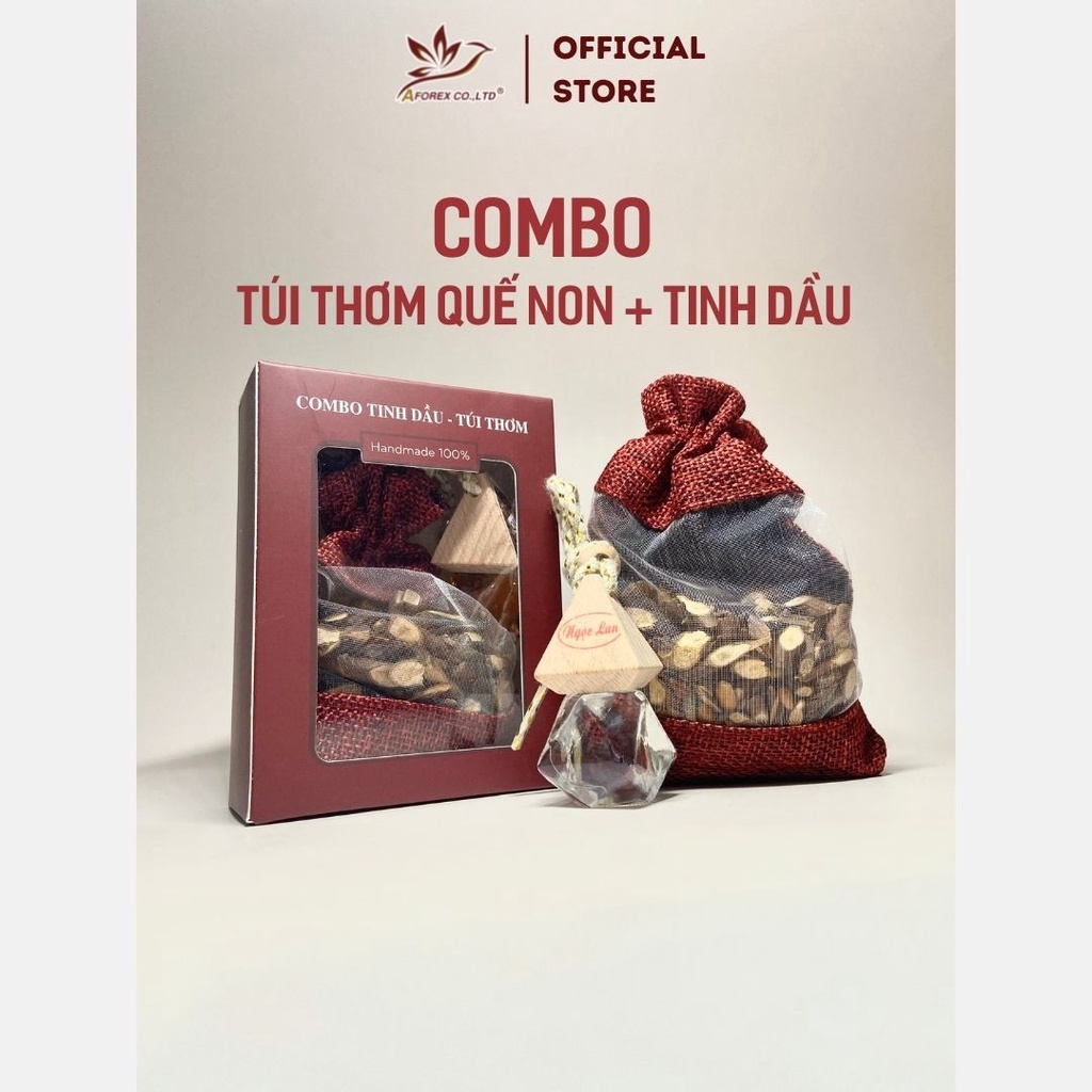 Combo Túi thơm Quế non và Lọ treo khuếch tán tinh dầu bất kỳ AFOREX