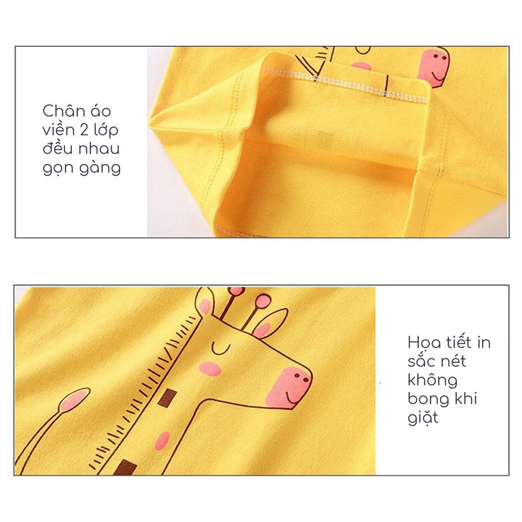Bộ quần áo trẻ em cộc kẻ thun lạnh thêu họa tiết cho bé trai và bé gái từ 1-4 tuổi [ Hàng Chuẩn Loại 1 ]