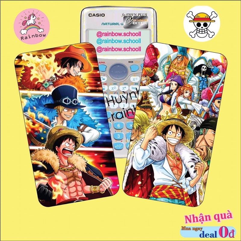 Đề can máy tính 570 one piece miếng dán máy tính in theo yêu cầu casio fx 570 es vn plus học sinh máy cầm tay bỏ túi