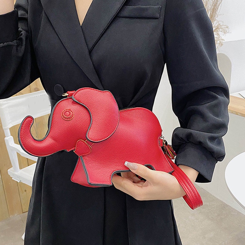 Túi Đeo Chéo Mini Họa Tiết Voi Hoạt Hình Sáng Tạo Cho Nữ