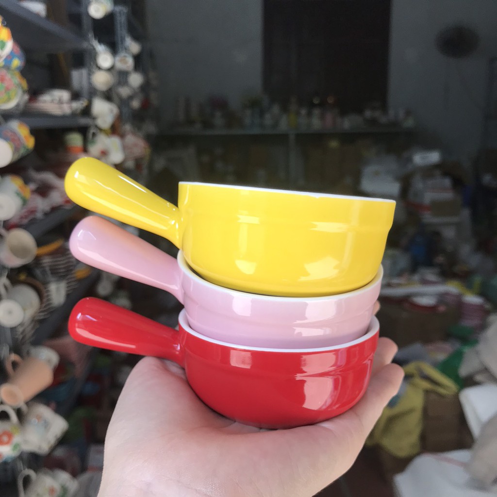 Chảo Sứ Mini Chảo Tay Béo Ăn Dặm, Đựng Gia Vị, Mắm, Decor Dễ Thương