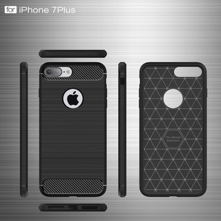 For iPhone 7 Plus Carbon Fibre Case Shockproof Hybrid Soft Rubber