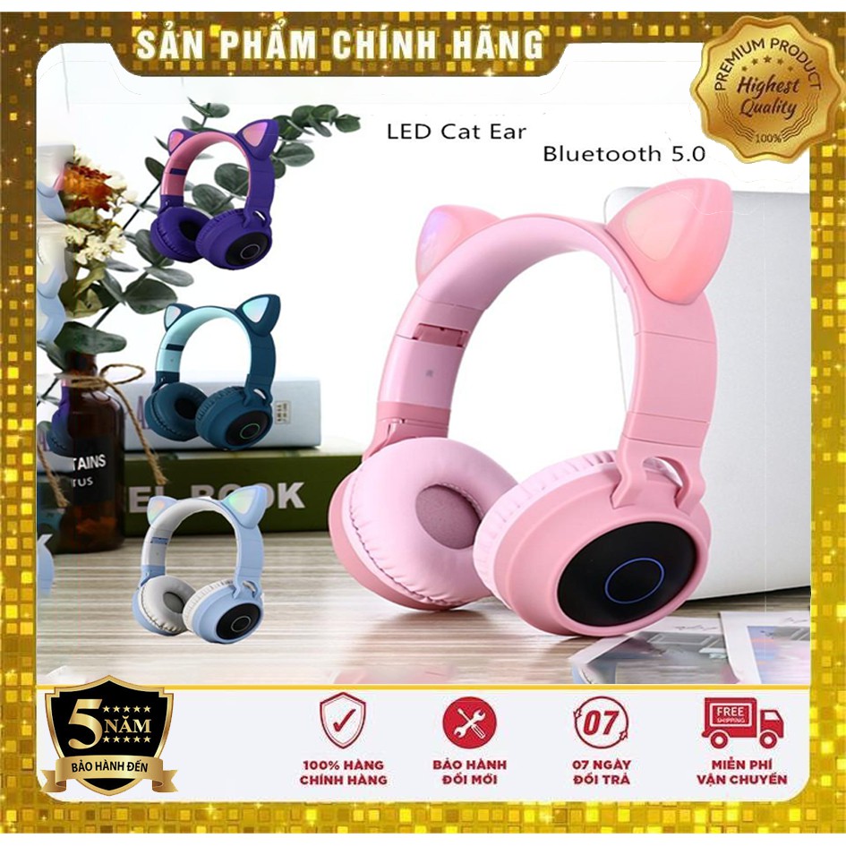 Tai Nghe Mèo Bluetooth Headphone Tai Mèo Dễ Thương Có Mic Âm Bass Mạnh Mẽ Và Dung Lượng Pin Khủng 400mAh | BigBuy360 - bigbuy360.vn