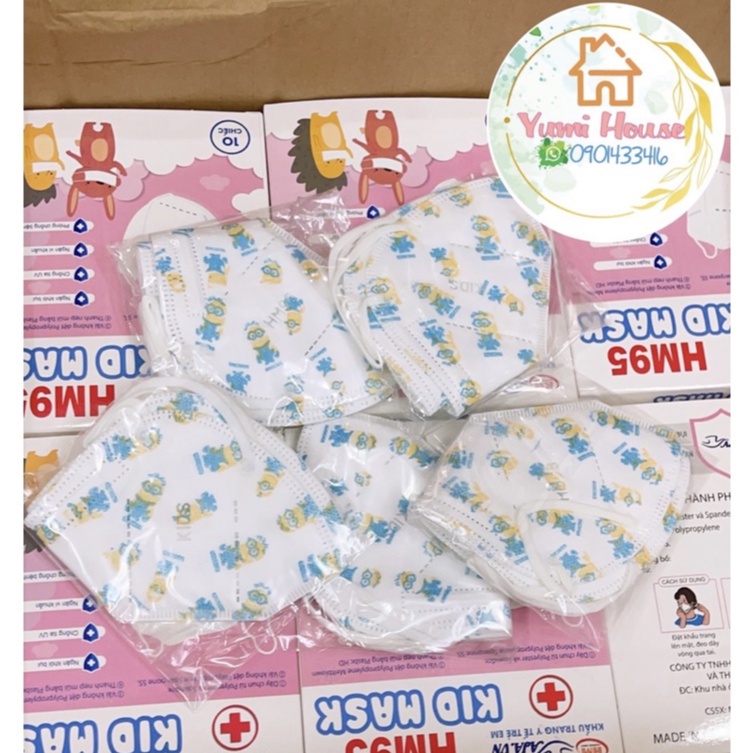 ( Được chọn mẫu) Khẩu Trang N95 Trẻ Em 5 Lớp (cho bé 3-10Y) Chống Bụi Mịn PM2.5