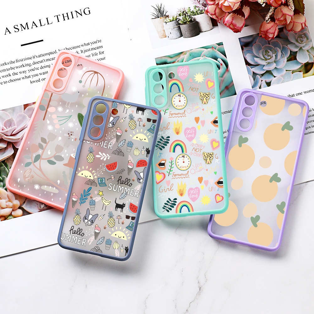 Ốp điện thoại cứng nhám in hoa cho OPPO Reno 4 Reno 4 Pro Realme 6 7 7 Pro 7i C17 8 Pro C11 2020 C12 C25 C15 C21 X7 Pro V5(5G)