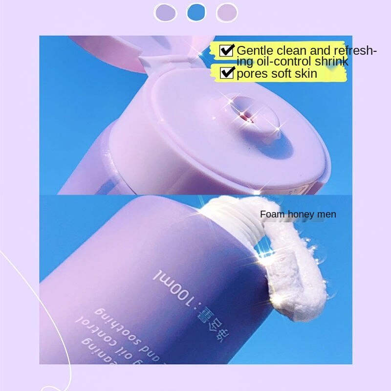 Eggplant Cleanser Facial Cleanser Whitening and Oil Control Deep Cleansing, Pore Shrinkage, Acne, Blackhead and Mite Removal