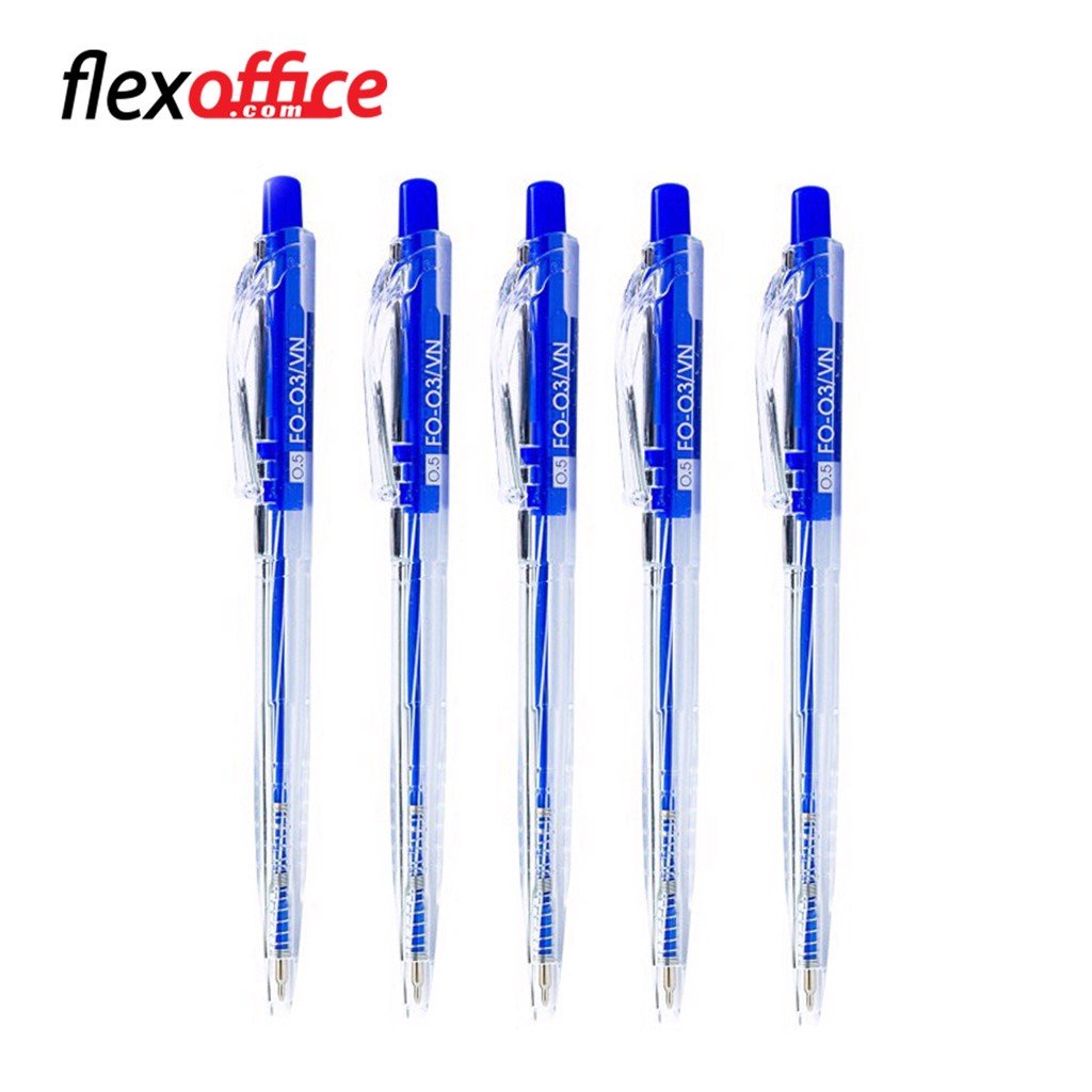 Combo 5 Bút Viết Bi Thiên Long Flex Office FO-03/VN màu xanh đỏ đen