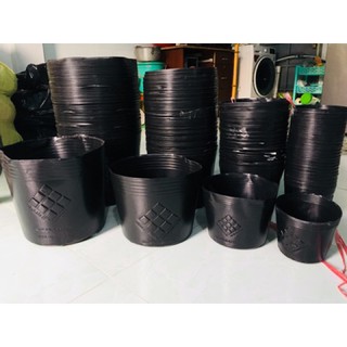 [Combo] Chậu nhựa dẻo mềm trồng cây ươm cây (nhựa tốt trơn bóng, ít bám bụi sử dụng nhiều mùa)