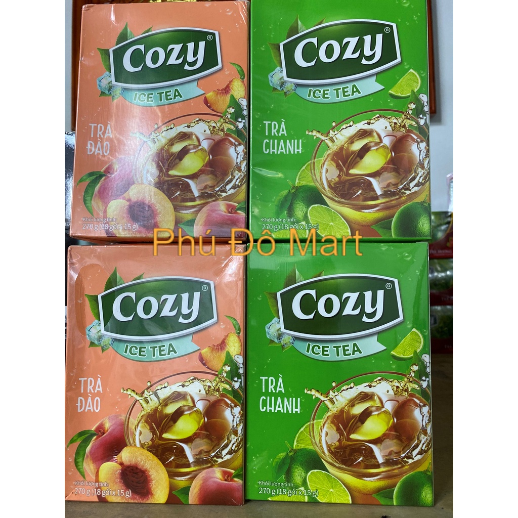 TRÀ COZY ICE TEA HƯƠNG CHANH /HƯƠNG ĐÀO _ Hộp 16 gói