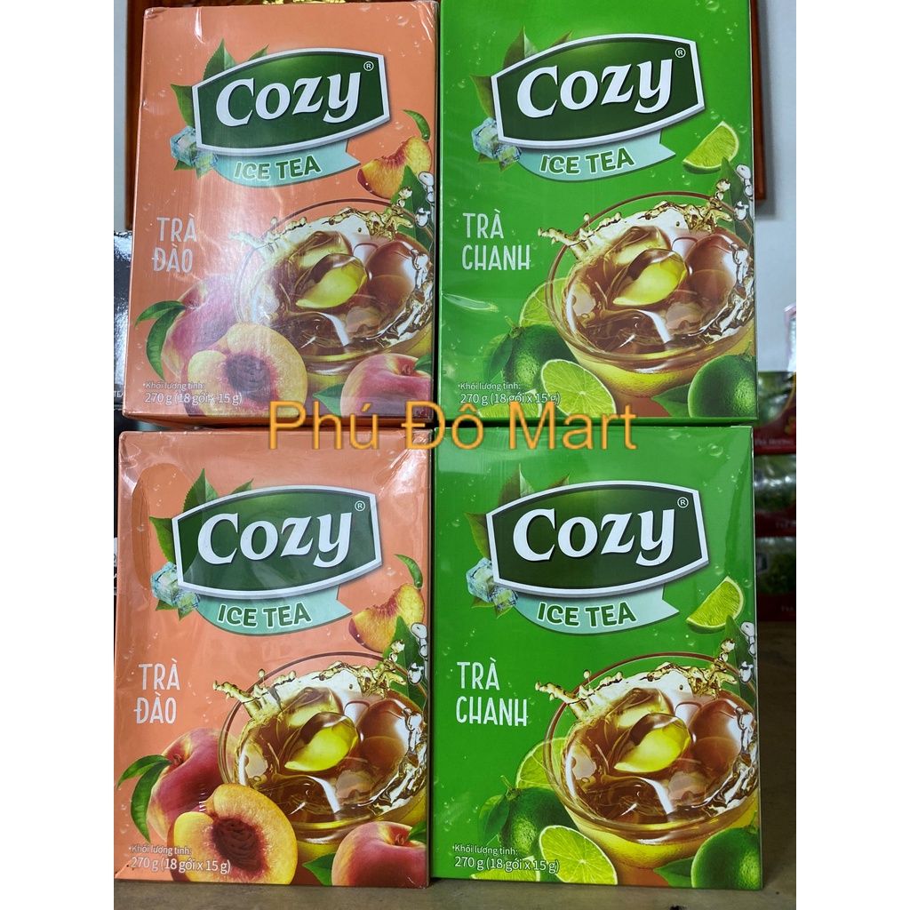 TRÀ COZY ICE TEA HƯƠNG CHANH /HƯƠNG ĐÀO _ Hộp 270G