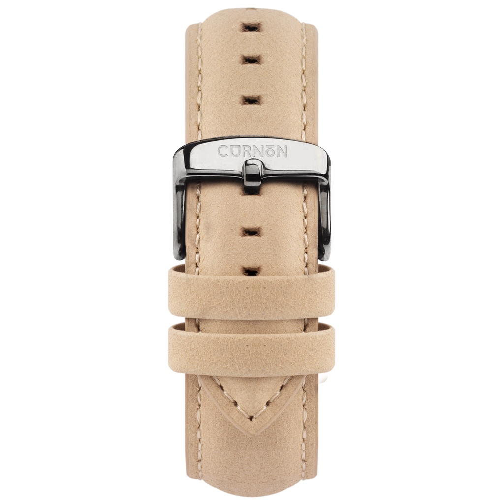 Dây Da Đồng Hồ Nam Cao Cấp Curnon Kashmir  - Da Bò Thật, Size 20mm, Khóa Thép Không Gỉ, Dễ Tháo Lắp