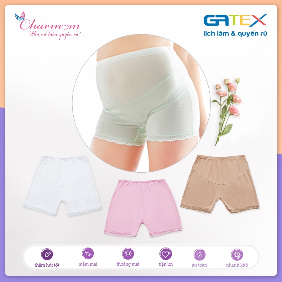 Quần Lót Bầu Cotton Lưng Cao Boxer Charm Mum GATEX