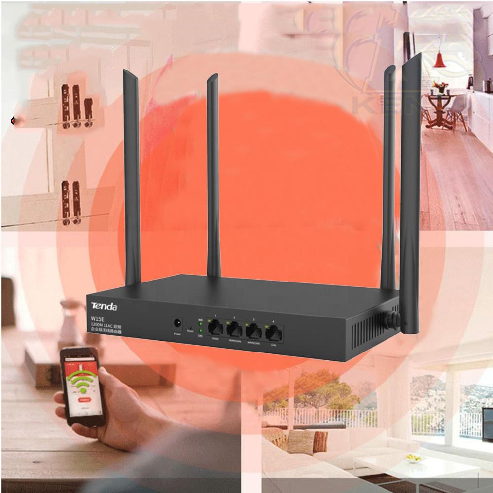 ⚡Bộ phát WIFI Tenda w15e ac1200Mps mạng doanh nghiệp 50 user ⚡vùng phủ sóng 300m2 4 ăn ten phát sóng cực mạnh⚡Freeship