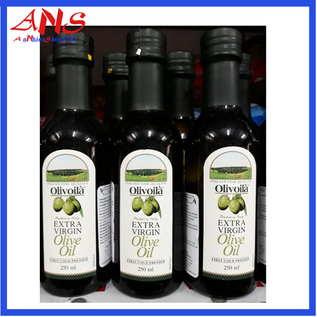 [Mã GROADO2 giảm 10% đơn 150K] Dầu oliu olive nguyên chất Olivoila Extra Virgin 250ml