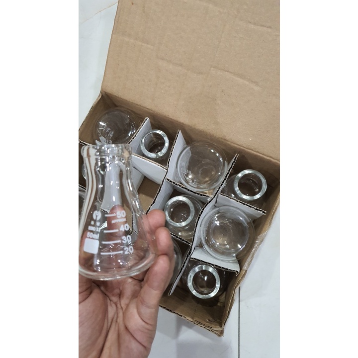Bình tam giác bình nón thủy tinh, erlen thủy tinh, không nút, chia vạch, thủy tinh kháng hóa chất,thí nghiệm