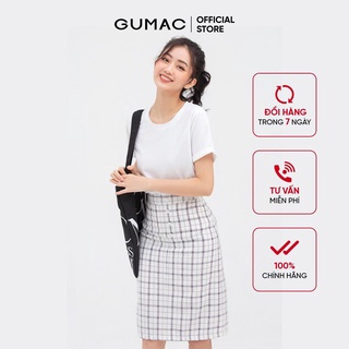 Chân váy nữ sọc caro túi đắp GUMAC dễ thương, tiện dụng VB823