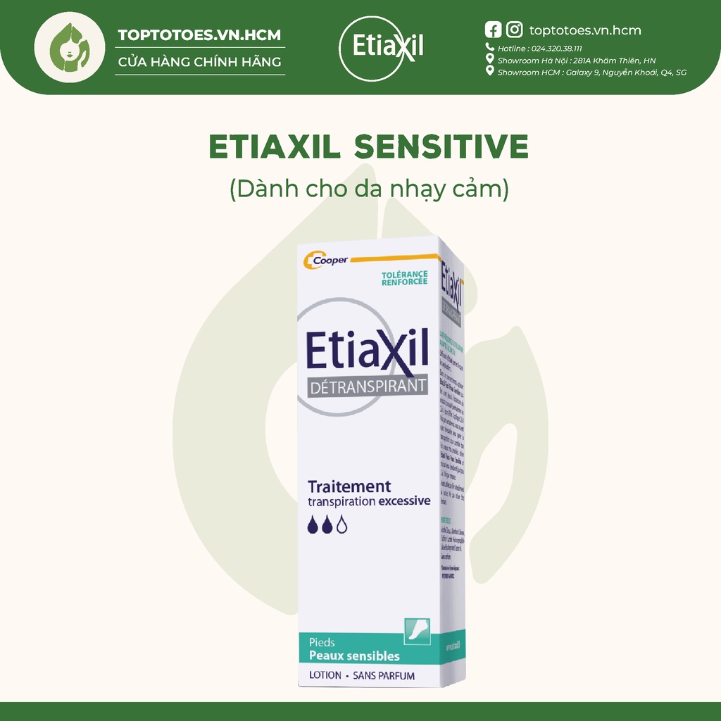 Lotion Etiaxil khử mùi, ngăn mồ hôi chân &amp; bàn tay 100ml [Nhập Khẩu Chính Hãng 100%]