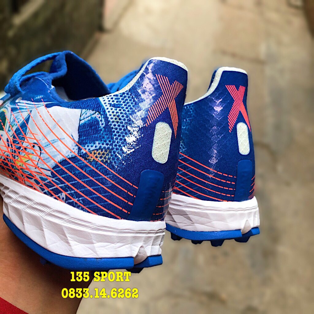 Giày Bóng Đá X Ghosted .3 TF Tsubasa - Xanh Hoàng Gia/Cam/Trắng