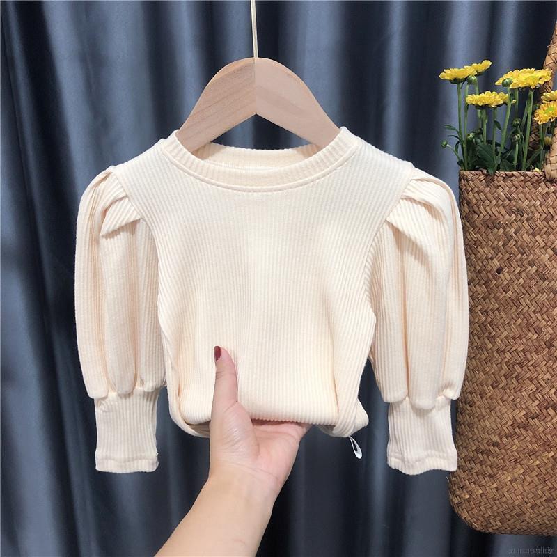 Áo tay dài dáng phồng kiểu dáng dễ thương thời trang dành cho bé gái từ 2-7 tuổi