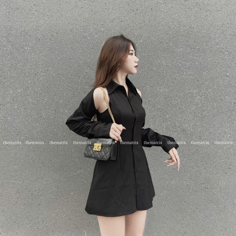 Sơmi dáng dài hở vai myyhaaa  ver 2