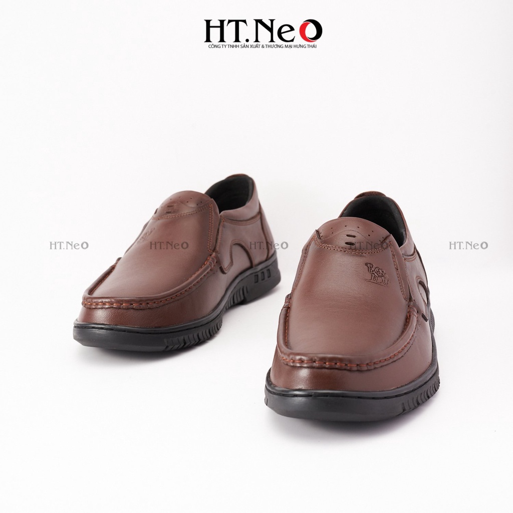 Giày lười nam cao cấp HT.NEO da bò nhập khẩu bóng và mịn, đế cao su đặc, thiết kế sang trọng đầy lịch thiệp GM122