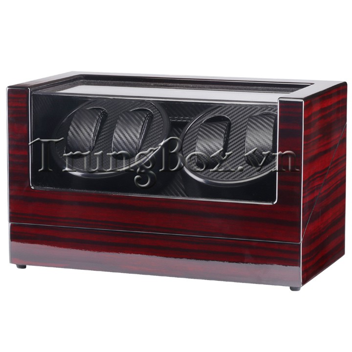 [MOTOR NHẬT] Hộp Lắc Đồng Hồ Cơ 4 Xoay Vỏ Gỗ Sơn Mài - Mã 840ET
